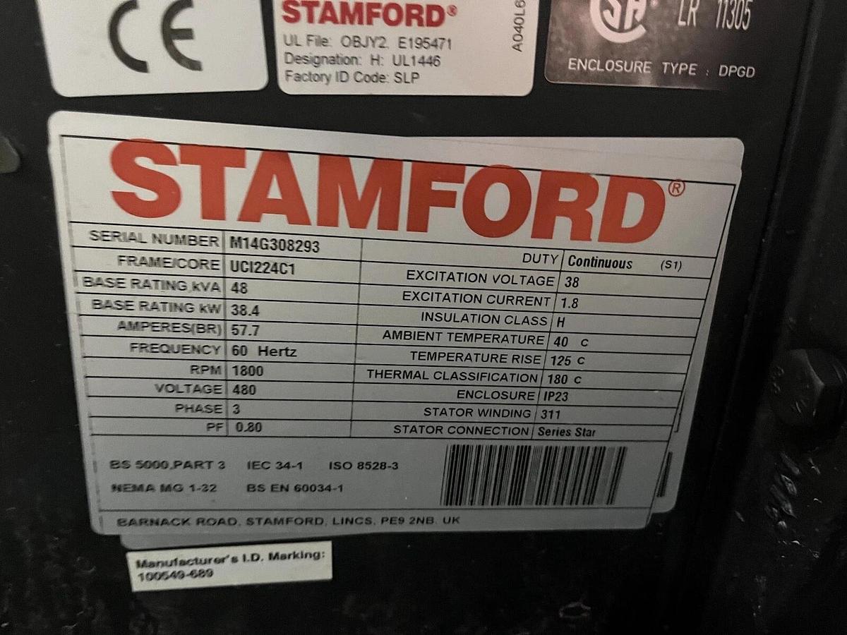 Used 38kW Stamford UCI224C1 Alternator 480V 3Ph - Winding 311