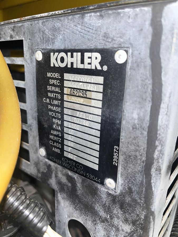 Used 10kw CK PowerCKH-4310 / Kohler 10CC0Z61 Mobile Diesel Generator