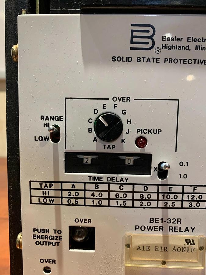 Used Basler Electric BE1-32R Power Relay | A1E E1R A0N1F