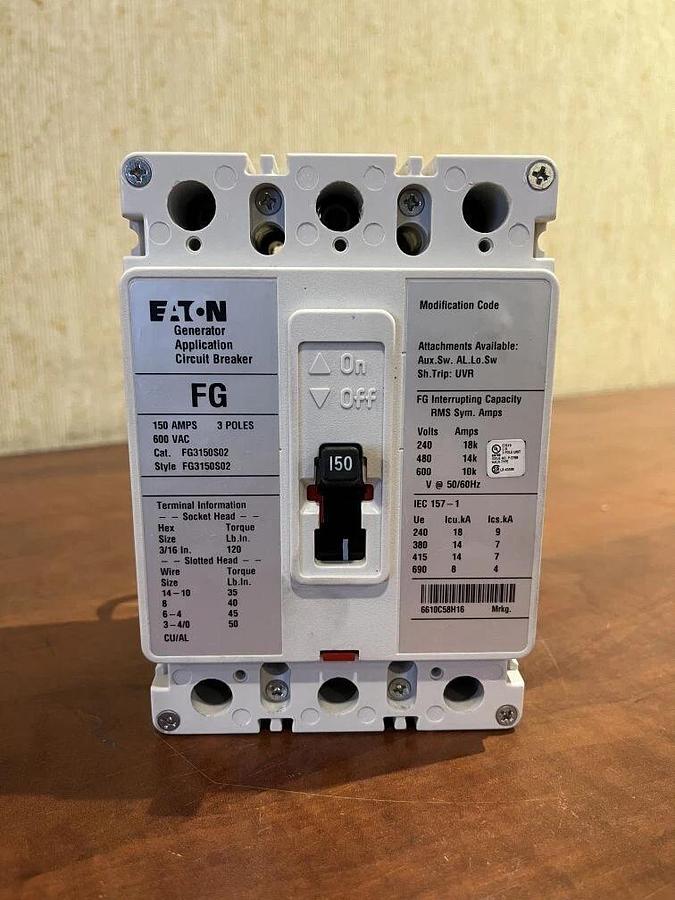 150 Amp Eaton FG3150S02 Circuit Breaker - Cummins P/N: A043A840