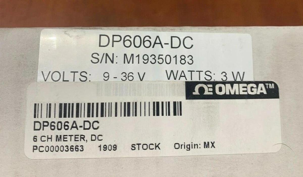 Used New Omega DP606A-DC 9-36V 3 Watts 6 Channel DC Panel Meter | Cummmins A060S023
