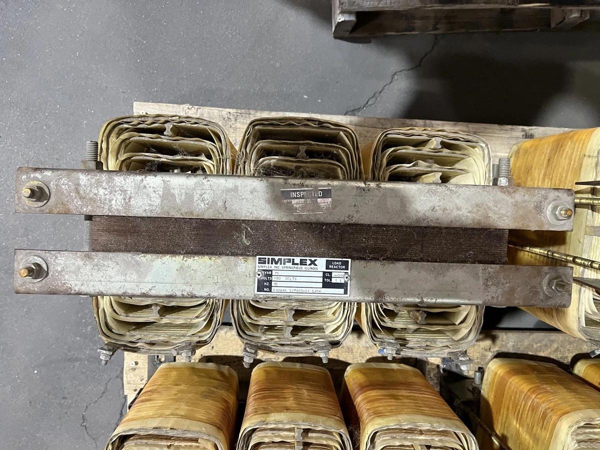 Used Simplex 75kvar 480V Load Reactor taken from 1575kVAR Reactive Load Bank