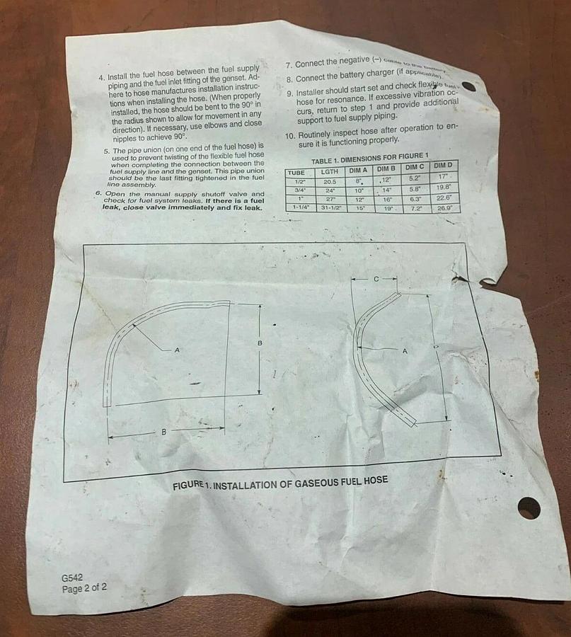 New Genuine OEM Cummins 1" Fuel System Kit | P/N: 0541-0834 541-0834