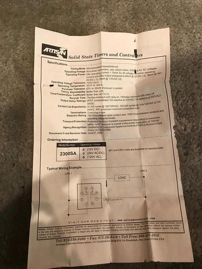 Artisan Solid State Timer | 2300SA-3 (2300SA3)