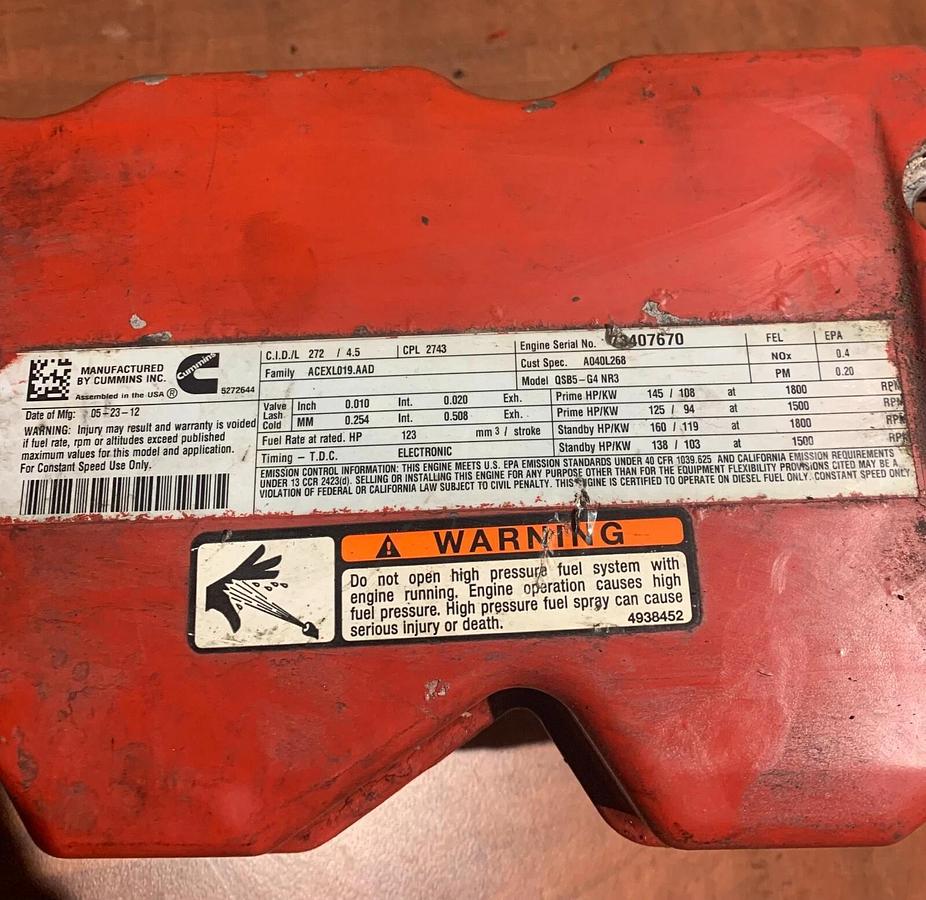 Used Cummins QSB5 4.5L Diesel Engine Valve Cover / Crankcase Breather 4939896 3971371