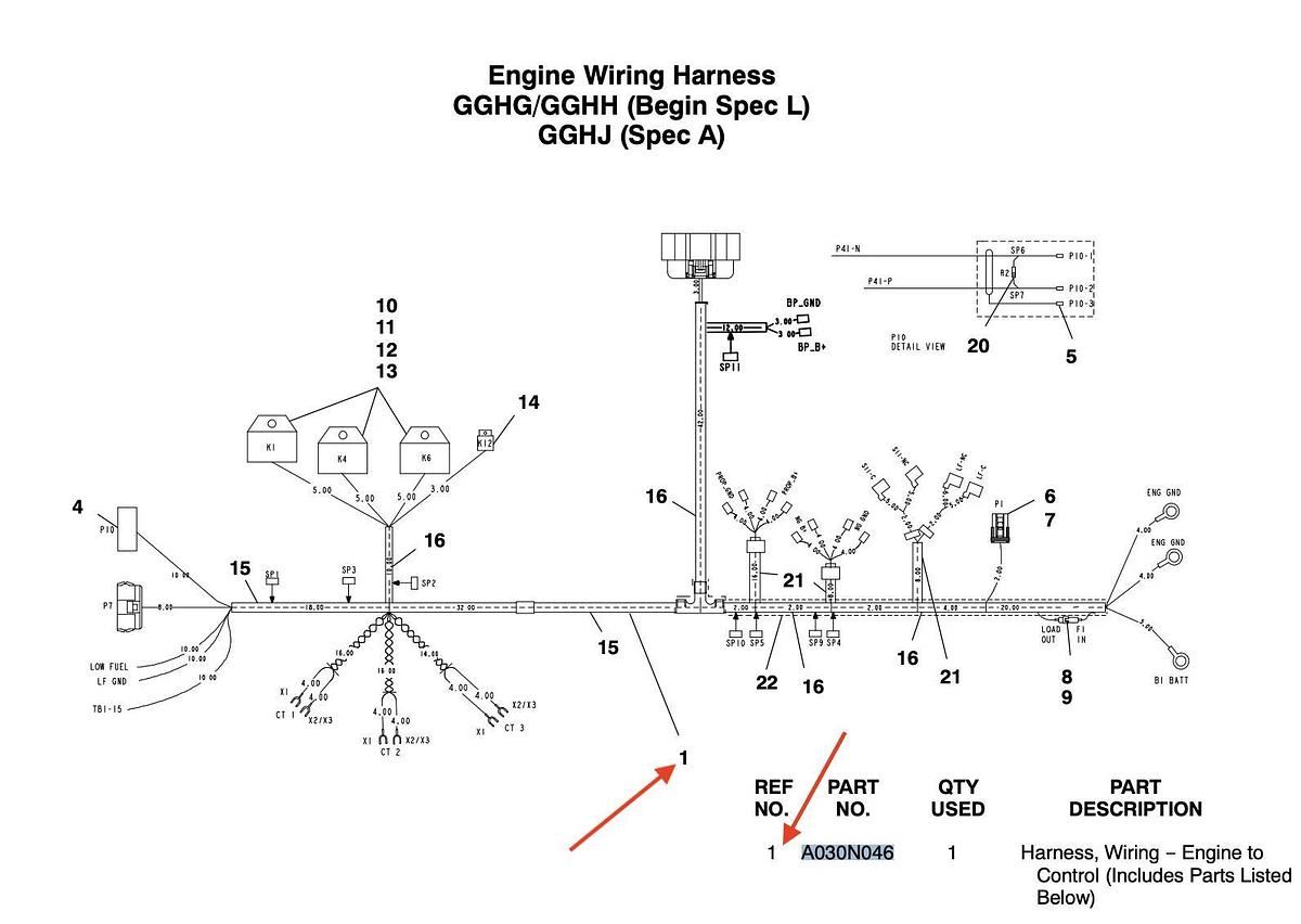 Used New Genuine Cummins OEM Wiring Harness For GGHG GGHH GGHJ | P/N: A030N046
