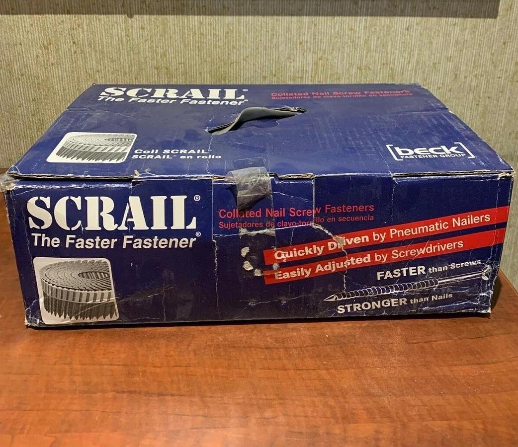 Used Scrail Fasco Collated Nail Screw Fasteners 1 3/8" Plastic Sheet Coil (2000 Pack)