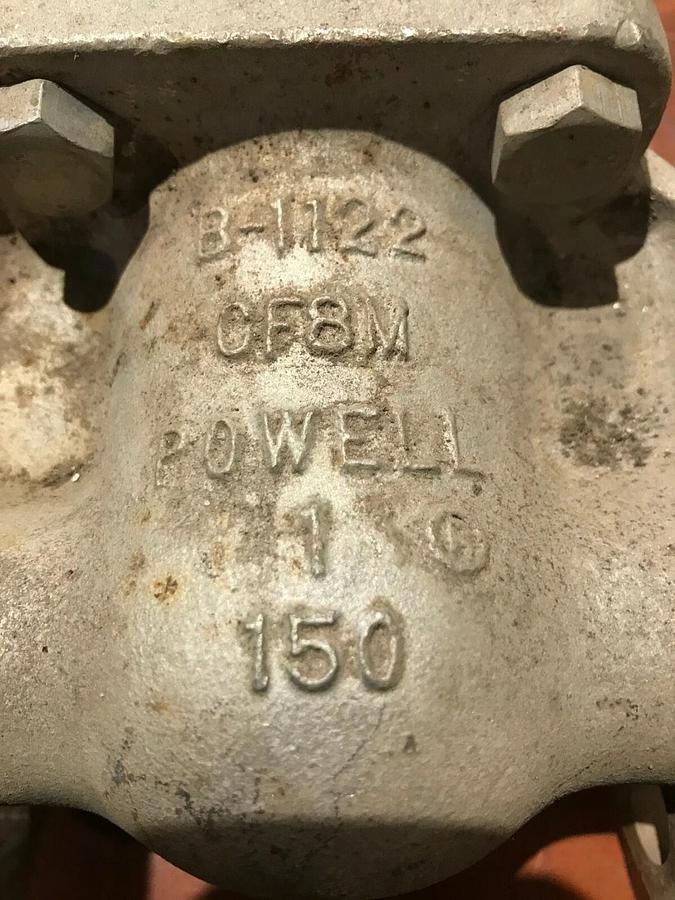 1" Powell CF8M Gate Valve 150 Stainless Steel | B-1122 FIG 2491
