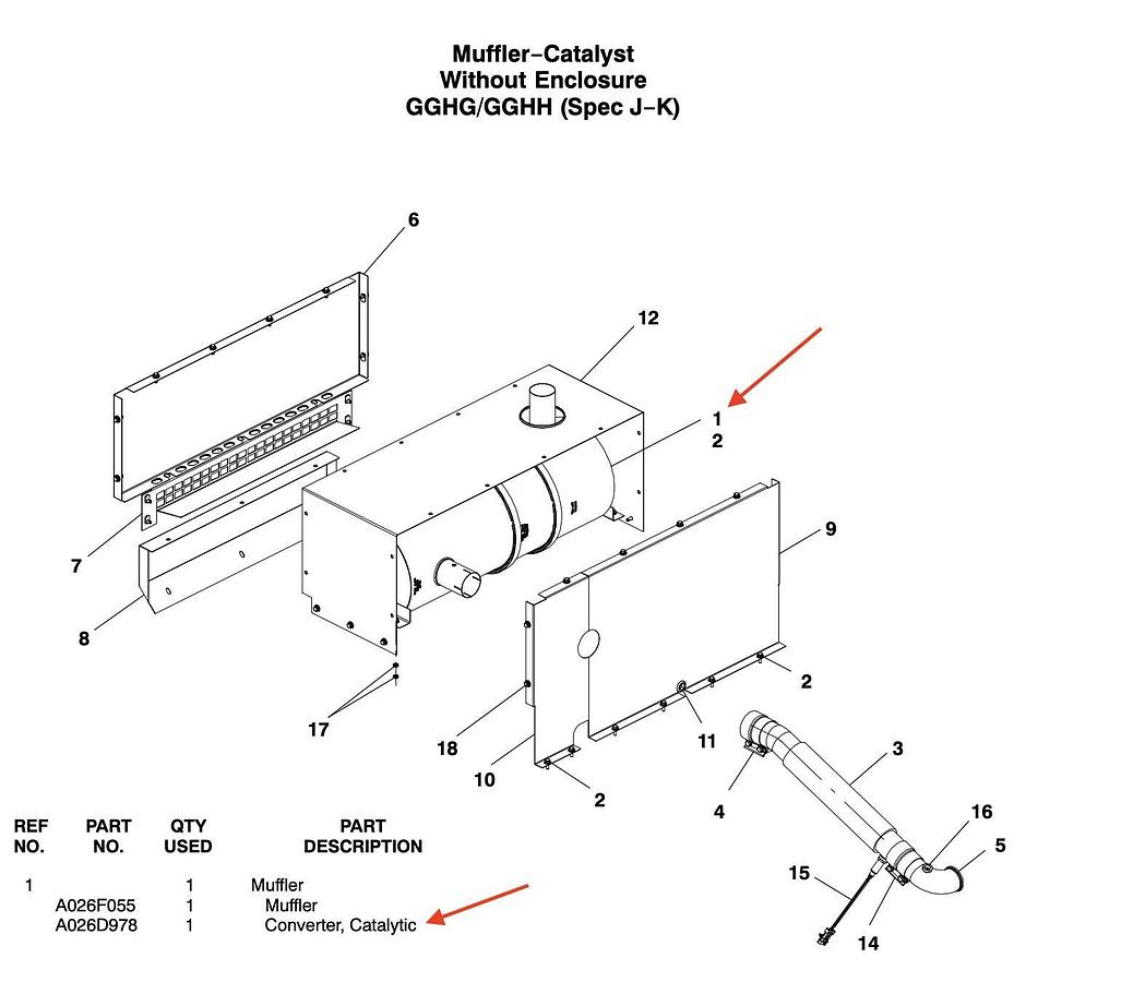 Used New Cummins Industrial Circle Catalytic Converter | A026D978 0155-4773-01