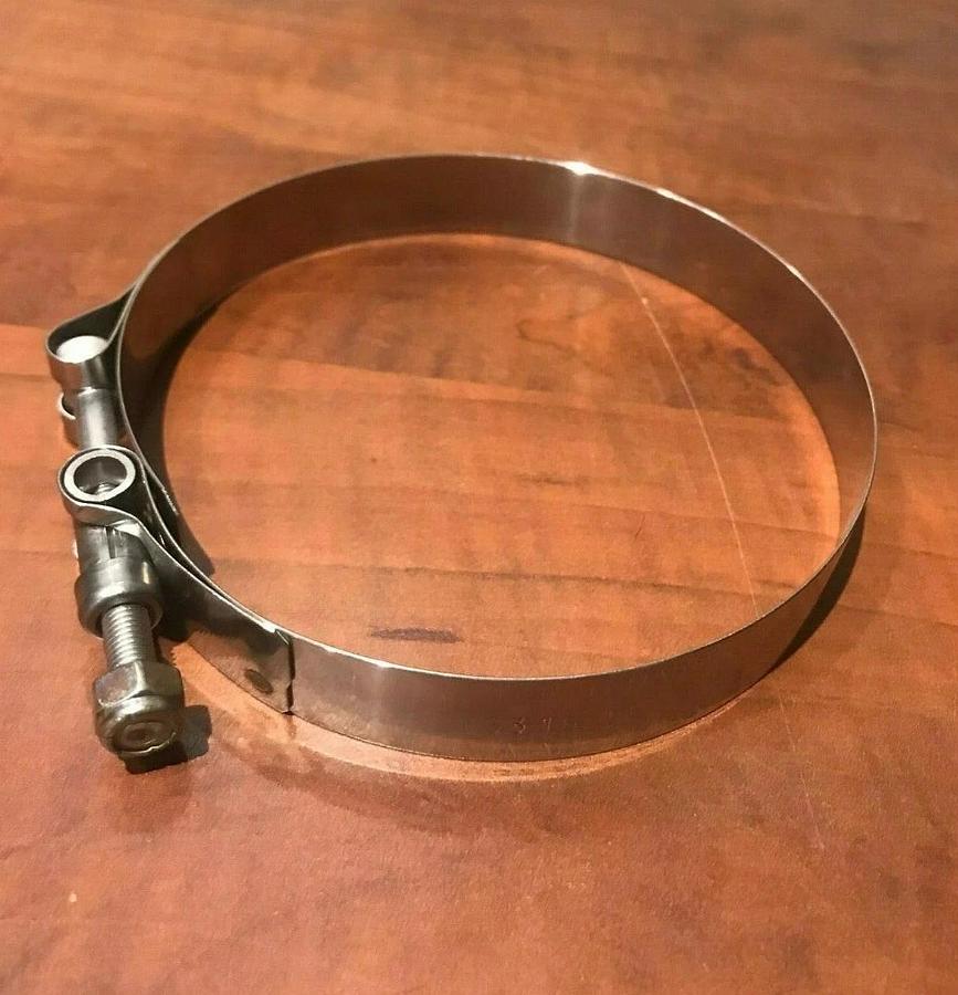 Used x5 Genuine Fleetguard 4.5" Premium T-Bolt Clamps | A034C569 134324 Made in USA