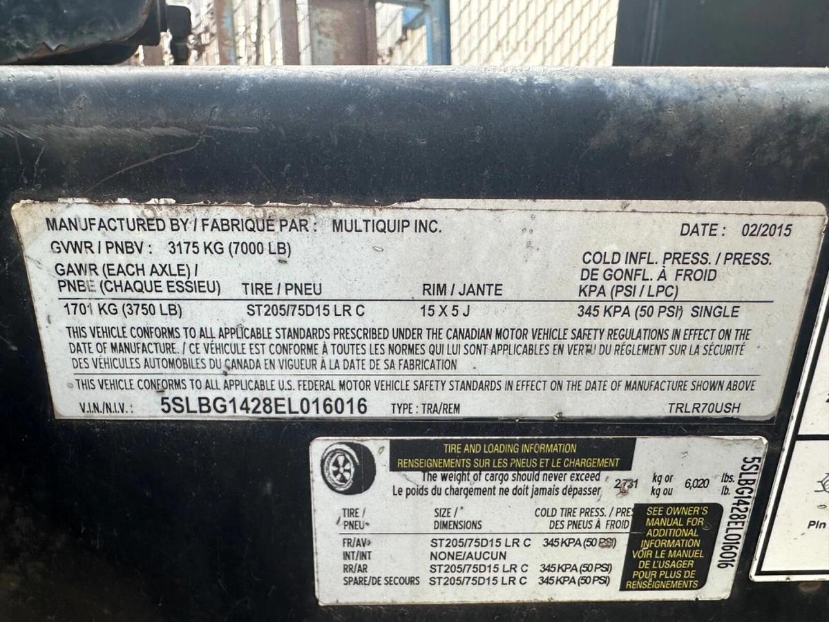 Used 70kVA Multiquip DCA-70SSJU4I Mobile Diesel Generator - S/N: 7306102