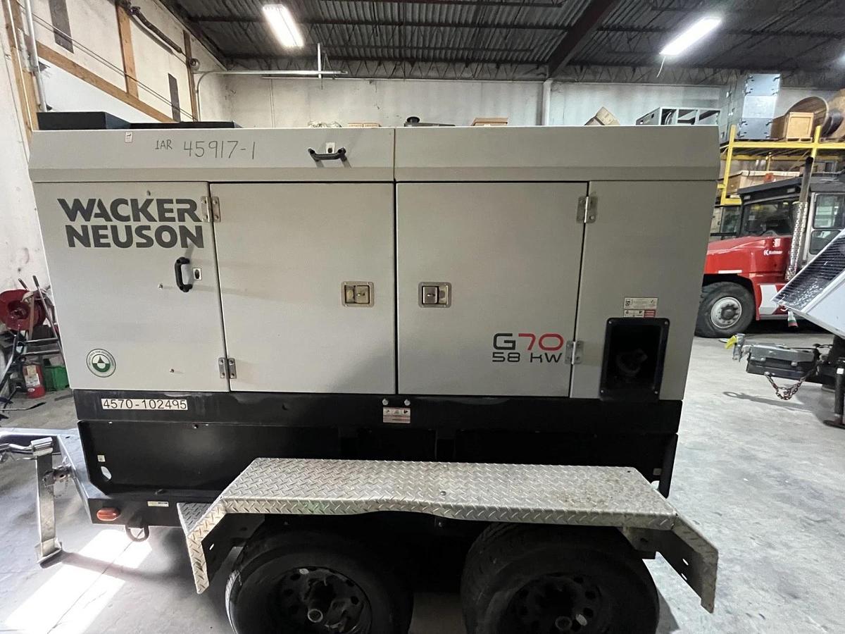 Used 70kva Wacker Neuson G70 Mobile Diesel Generator - S/N: 24407198