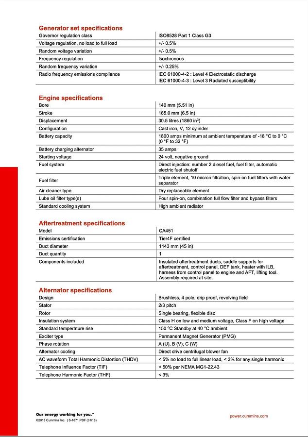 Used Used 1000kW Cummins DQFAH-QST30 (T4F) Stationary Diesel Generator Set
