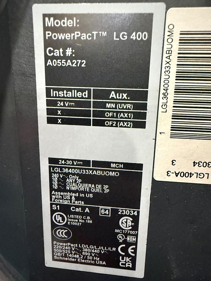 2026 Square D PowerPacT LG400