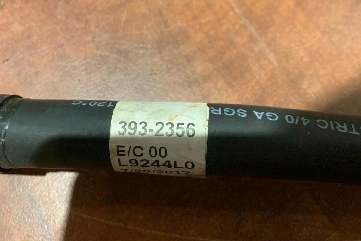 Used 27" Long 4/0 Power Cable w/ Lug Ring Terminals | CAT Caterpillar P/N: 393-2356