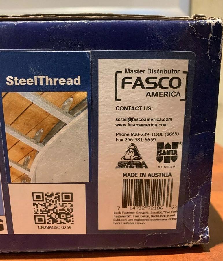 Used Scrail Fasco Collated Nail Screw Fasteners 1 3/8" Plastic Sheet Coil (2000 Pack)