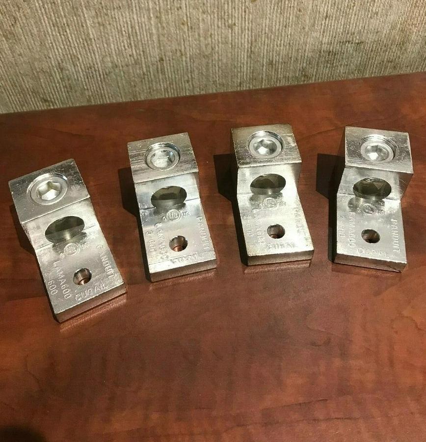 Used (4 Pack) Panduit LAMA600 Aluminum Mechanical Single Barrel Lug | 2-600 CU9AL