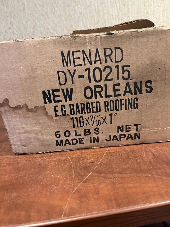 Used Electro-Galvanized Barbed Roofing Nails 11G x 7/16 x 1" (25lbs - Half Used)