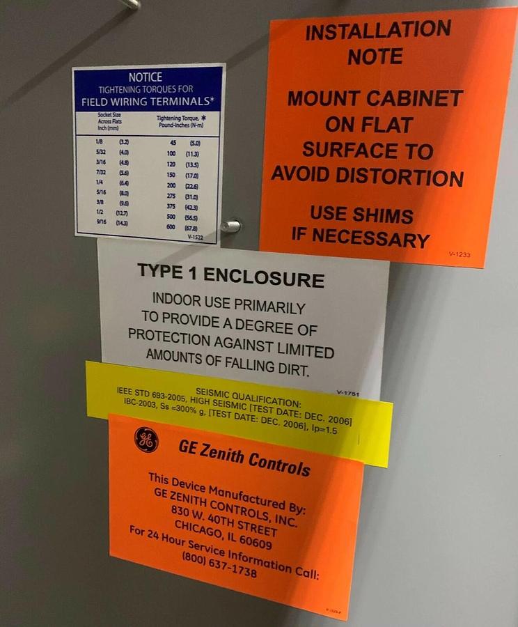 New 225 Amp Zenith Manual Transfer Switch 120/240V 3PH | ZTS2M