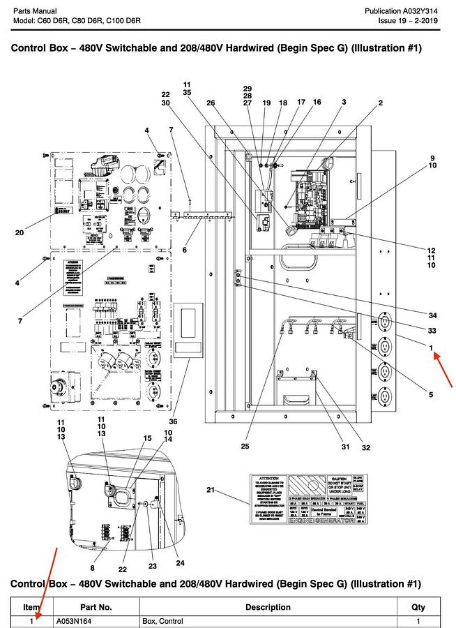 Used Cummins Control Box For C60D6R C80D6R C100D6R | P/N: A053N164