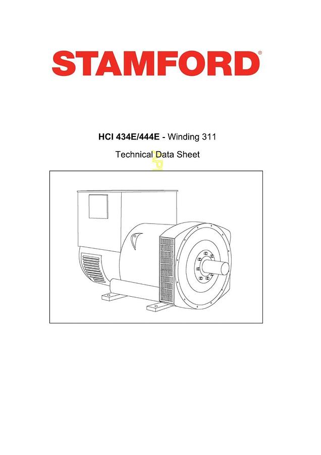 Used New 350kW (440kVA)  Cummins / Stamford HCI434E1 Alternator - P/N: A044R629