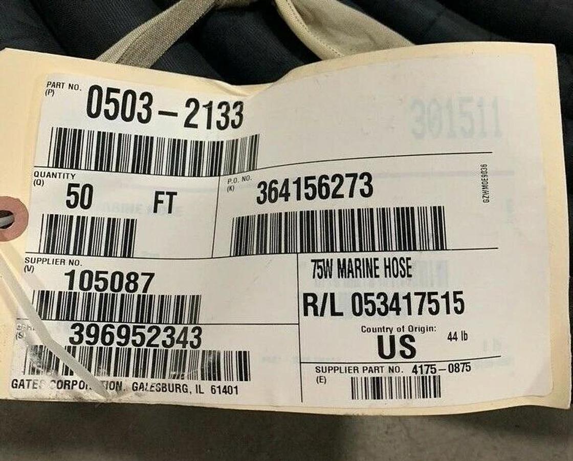 Used Gates 75W Marine Radiator Coolant Hose 50 Feet 4175-0875 | Cummins P/N: 503-2133