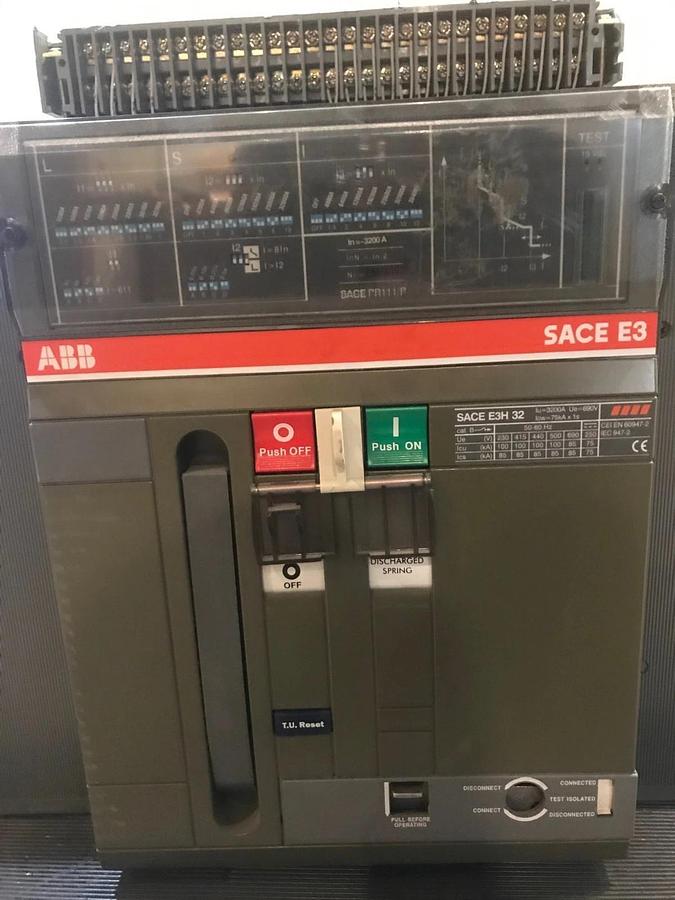 Used 3,200 Amp ABB Circuit Breaker w/ Draw Out Breaker Cradle | SACE E3H 32
