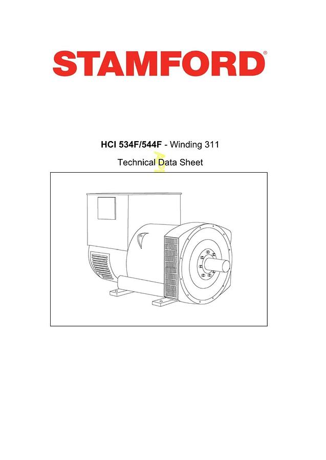 Used New 660kW (825 kVA) Stamford Alternator HCI534F1 C500D6RG | P/N: 0249-5108-04