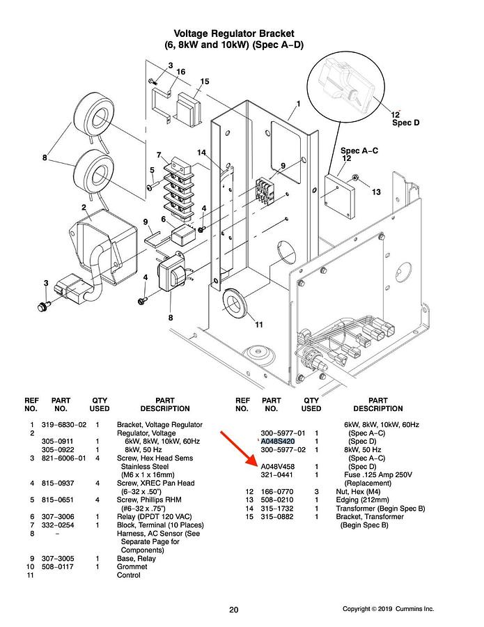 Used New Genuine OEM Onan Cummins Control RBAB 8kW 50Hz | P/N: A048V548