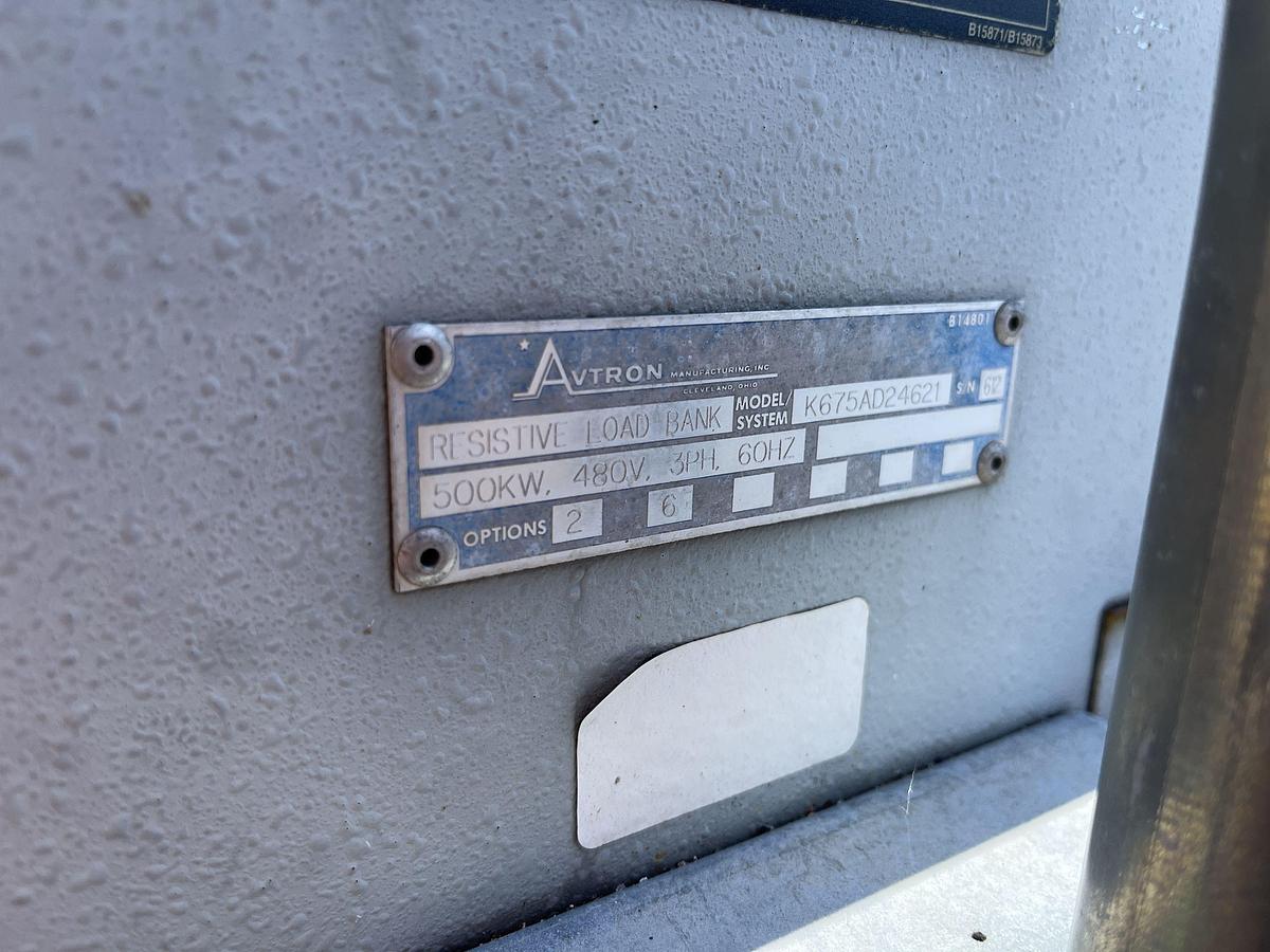 Used 500kW 480V Avtron K675AD24621 Resistive Load Bank with Control - S/N: 612