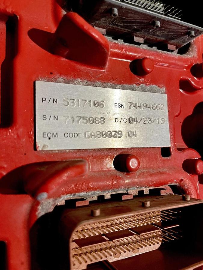 Used Cummins ISX15 Engine Control Module from QSB4.5 - P/N: 5317106 - S/N: 7175088