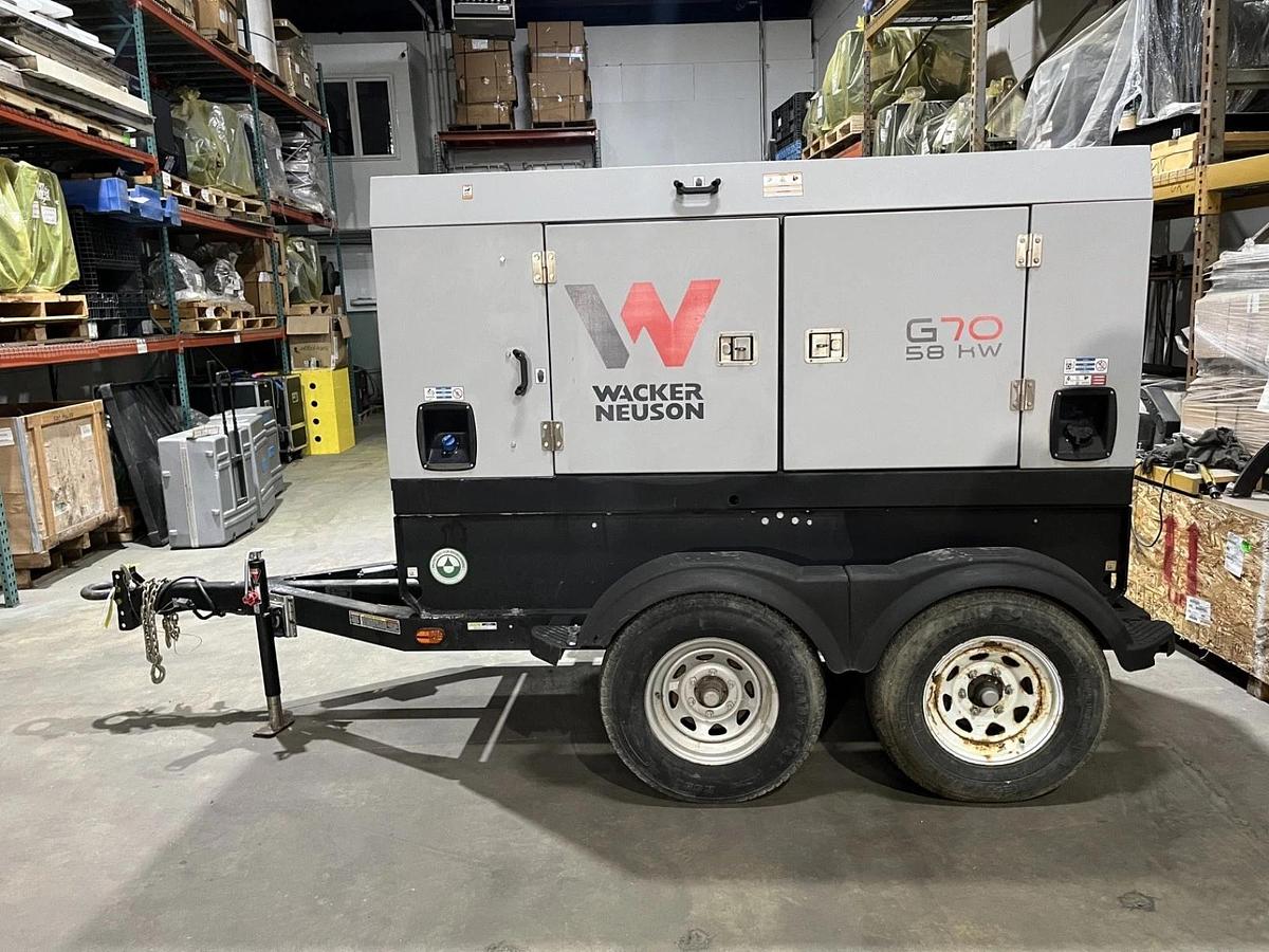 Used 70kva Wacker Neuson G70 Mobile Diesel Generator - S/N: WNCGMM01HPUM00830
