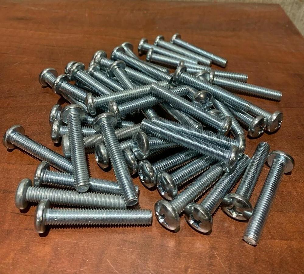 Used (50 Pack) 3/8"-20-2-1/2" Long Steel Phillips Machine Screws Coarse Thread