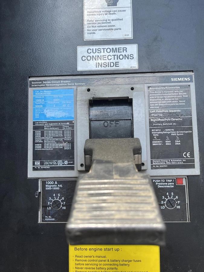 Used 600kw Generac MD600 Stationary Industrial Diesel Generator - S/N: 2098462