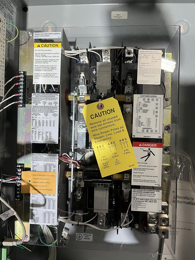 New 225A 480VAC Cummins OTECB Spec. B Automatic Transfer Switch