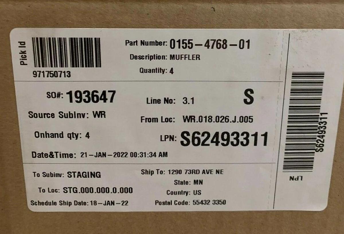 Used New Genuine OEM Cummins Nelson Generator Exhaust Muffler | P/N: 155-4768-01