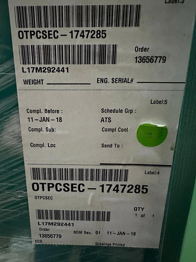 Used 400A Cummins OTPCSEC Automatic Transfer Switch Service Entrance - L17M292441