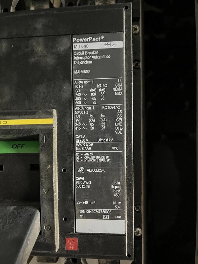 Used New 600 Amp 480V ASCO J07AUSA30600N5XC Automatic Transfer Switch - S/N: 582714WE