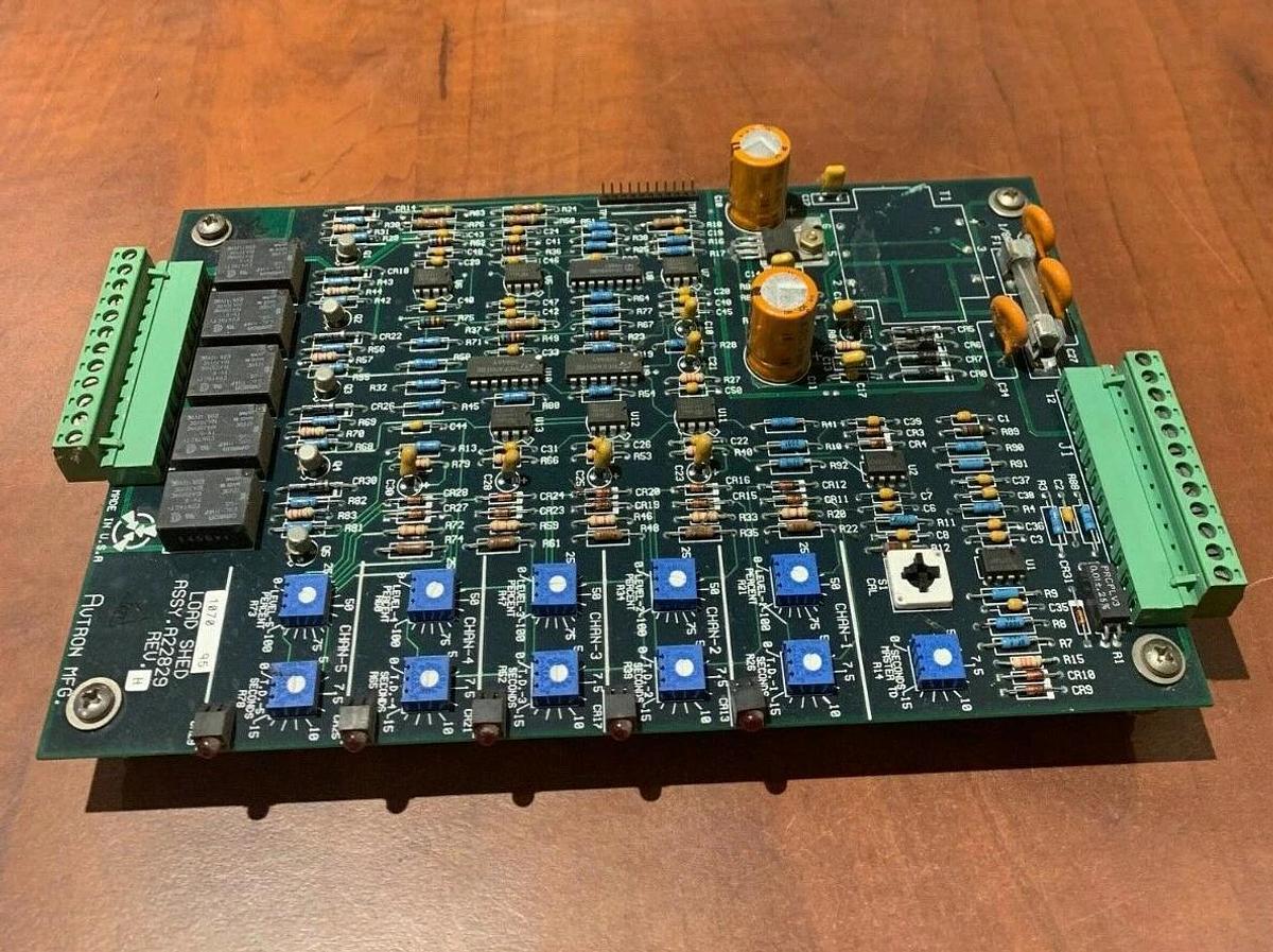 Used Avtron Asco Load Shed PCB ASSY. A22829 Rev. H | From Avtron K675A Load Bank