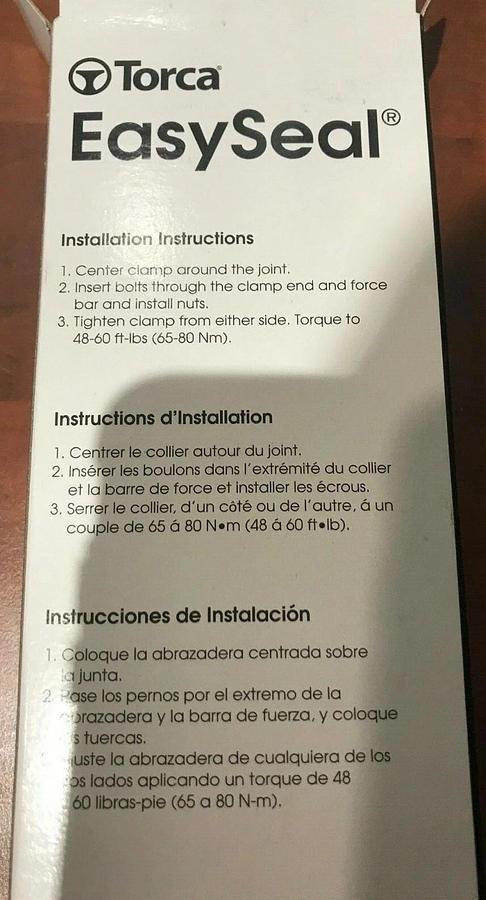 Used 4" Torca EasySeal Stainless Butt Joint Band Exhaust Clamp Sleeve A034C660