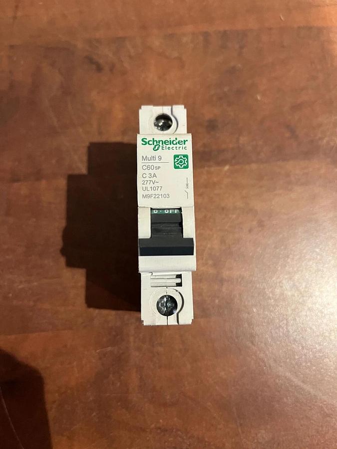 New 3 Amp Schneider Electric Multi9 C60SP UL1077 Circuit Breaker - P/N: M9F22103