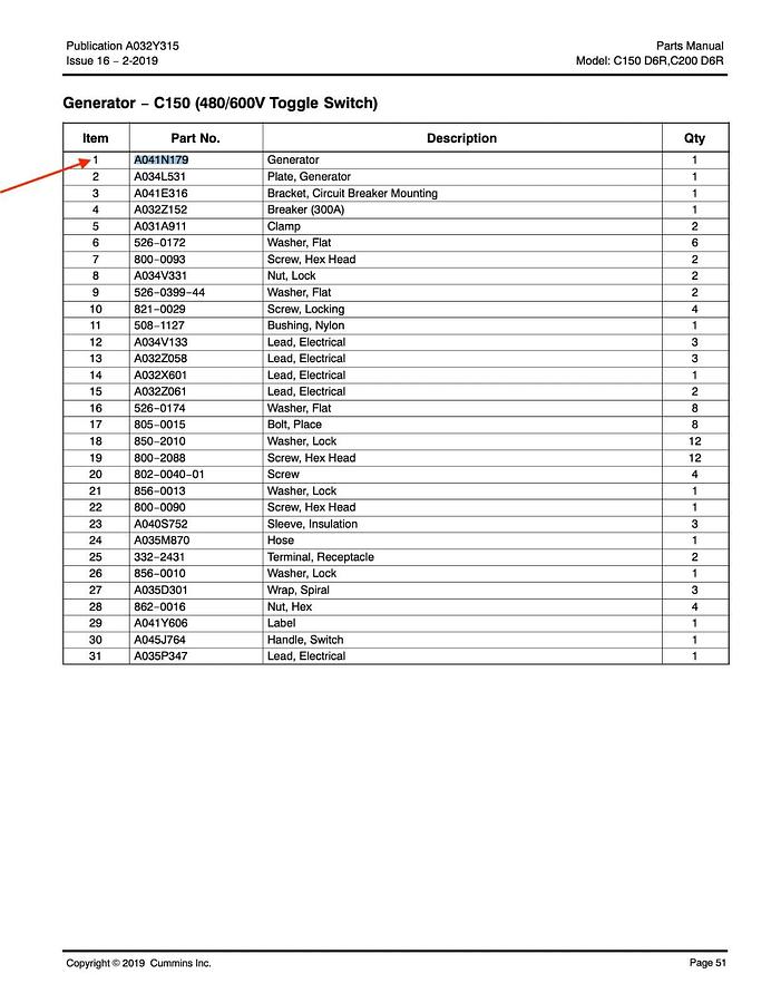 New 204kW Stamford UCI274H1 Alternator P/N: A041N179 | Cummins C150-D6R 480/600V