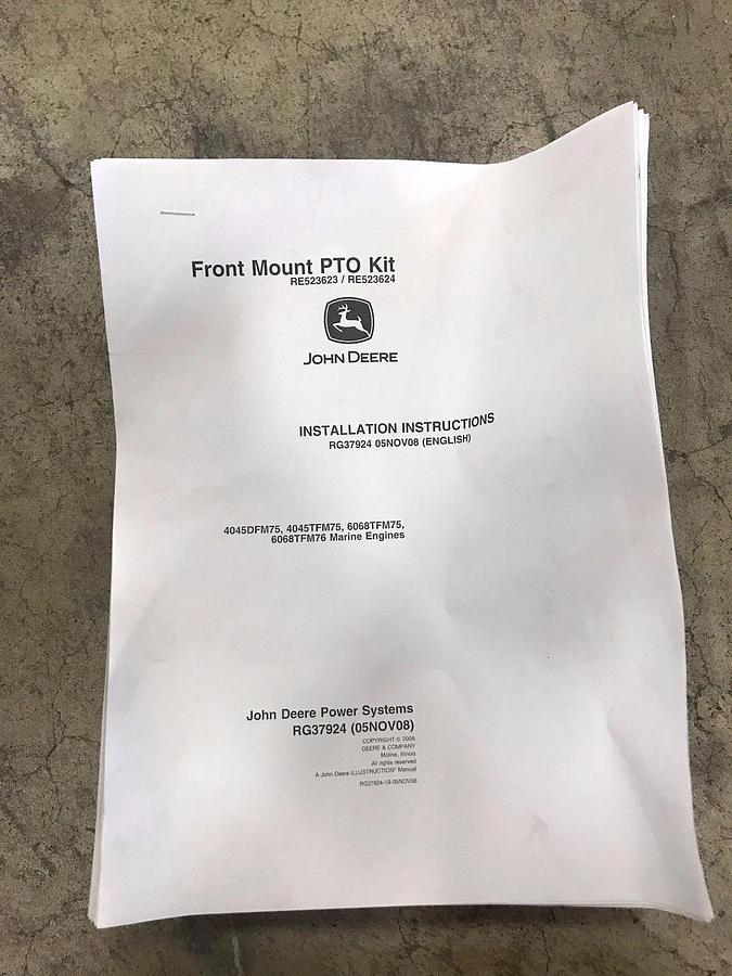 Front Mount PTO Kit John Deere Cummins | 190-0819-02 190081902