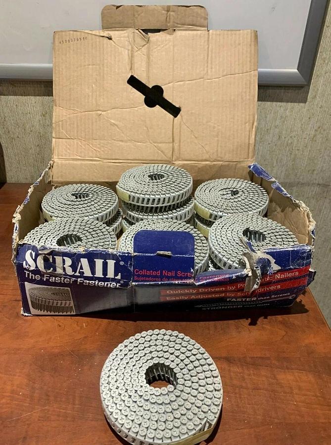 Scrail Fasco Collated Nail Screw Fasteners 1 3/8" Plastic Sheet Coil (2800 Pack)