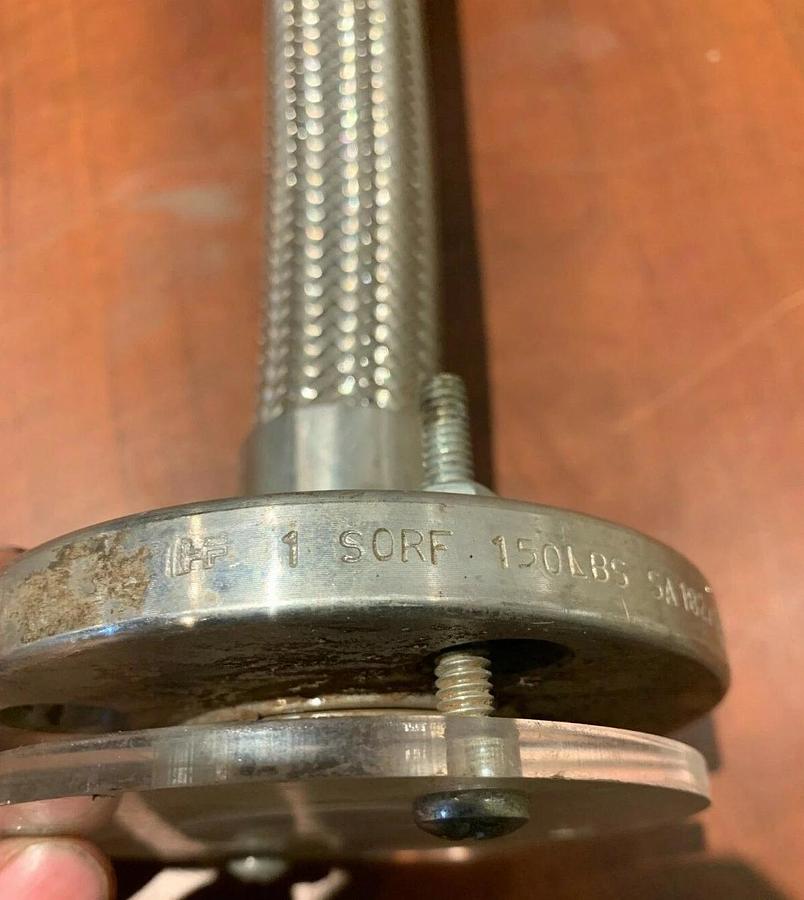 New 1" Flexible Braided Flex Tube Flange