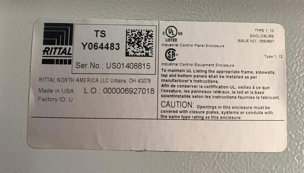 Used New Rital TS8886 Custom Control Enclosure Box Type 1 | Cummins P/N: A034T232
