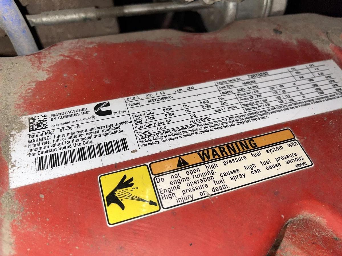 Used 100kw Cummins C100D6R Mobile Diesel Generator - S/N: H150865378 (New GenEnd!)