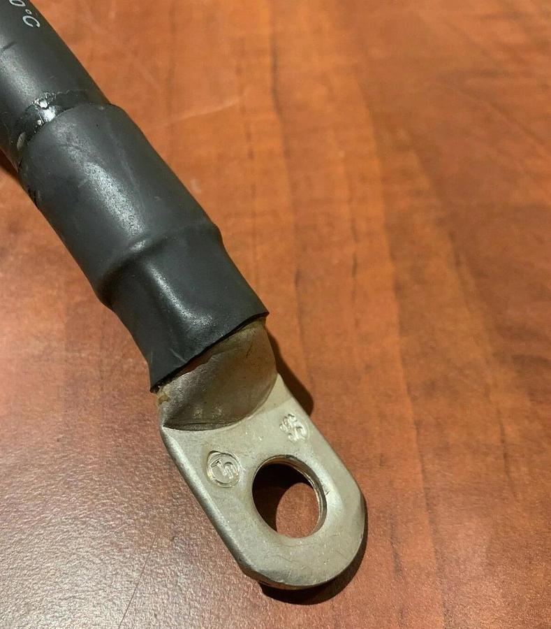 Used 27" Long 4/0 Power Cable w/ Lug Ring Terminals | CAT Caterpillar P/N: 393-2356