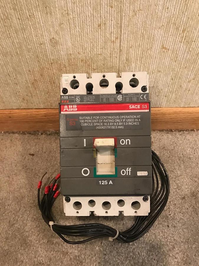 Used 125 Amp ABB Sace S3 Circuit Breaker