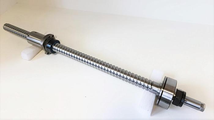 Gebraucht Geschliffener Präzisions Kugelgewindetrieb mit Lager, D40 mm, 908 mm, Steinmeyer, neu
